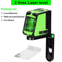레이저레벨기 녹색레이저레벨기 자동 레이저수평기 디지털 소형 레이져레벨 미니 8선 거리 3d4d 레이저 레벨 셀프 레벨링 무선 원격 360 수평 수직 크로스 라인 배터리 벽, 2줄