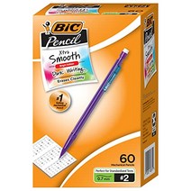 BIC Xtra-Smooth 샤프펜슬 미디엄 포인트(0.7mm) 다양한 색상 60개 번지지 않고 깔끔하게 지워짐(MPCE60-BLK), 단일옵션