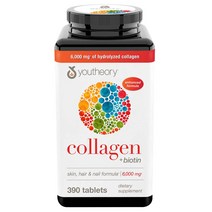 youtheory Collagen + biotin 유씨어리 콜라겐 플러스 비오틴 6000mg 390정