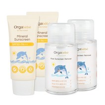 오가베베 무기자차 아기 선크림 50g + 클렌징 토너 150ml, 선크림2개+리무버2개