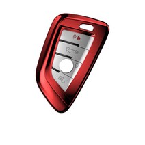 비엠 키케이스안티-분실 소프트 TPU 자동차 키 케이스 원격 커버 셸 홀더 Fob BMW 225i 330i 630iGT 740LI, 03 Red(only case)