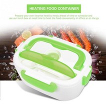 도시락 스테인레스 스틸 2 in 1 전기 12-24v 110v220v car office school food warmer container heater lunch box, 연한 초록색, 12-24v-220v, 플라스틱 라이너