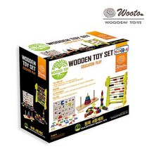 선물 교육 완구 원목 4종 세트 블럭쌓기 모양블럭