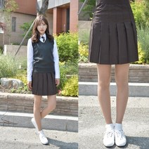 교복몰 백합주름치마 밤색 (전체 주름 교복치마) 교복 스커트