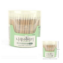 원터치 면봉200P 회오리형 아기면봉 면봉통