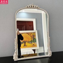 비정형 전신 거울 조명 물결 스탠드 대형 엔틱 미드센츄리거울화장품 바닥 장식 벽 거울 전신 빈티지 메이, 03 80x60 cm C_01 OTHER