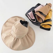 챙넓은 모자 여행 오버사이즈버킷햇 여자 버킷햇 햇빛차단 돌돌이 썬캡 바캉스 나들이 7칼라, 카멜