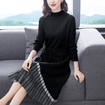 [KORELAN]주름치마 대대 하객 중년여성 롱니트원피스코렐란/복장