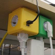 천하 컬러 파워큐브 멀티탭 익스텐디드 1.5m 4구 USB 2포트 C1450, 옐로우, 옐로우