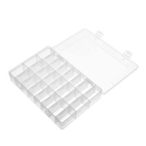 Yinpecly 부품 보관 상자 196x132x36mm 조절 가능한 칸막이 24 그리드 탈착식 칸 PP 정리함 주얼리 비즈 귀걸이 컨테이너 도구 낚시 후크 소형 액세서리 1개
