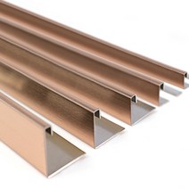 로즈골드 헤어라인 직사각 3mm 재료분리대(2.4M) 코너 몰딩 타일 비드 꼼꼼이, 3X12