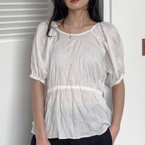MELBIN 링클 반팔 블라우스 (3컬러 FREE) 여름 뒷트임 주름