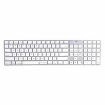 ELSRA USB 유선 풀 사이즈 맥 호환 키보드 숫자 키패드 KB-801 (실버/화이트) 실리콘 커버 스킨 포함