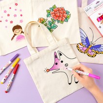 민화샵 미니 에코백 만들기 (7종) diy 에코백 다용도가방꾸미기 패브릭만들기 색칠하기 나염 나만의 가방만들기 다용도가방 패브릭공예, 민화 미니 에코백_모란