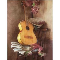 CHENISTORY 숫자로 페인트 캔버스에 그리기 바이올린 Handpainted 선물 DIY 악기 조경 키트 홈 장식, [09] 60x75cm diy frame, [03] 9915970