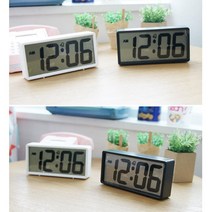 벽 탁상 심플 스누즈 전자 알람 시계 사무실 홈, 화이트