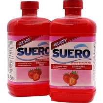 REPONE SUERO 아연 함유 전해질 용액 재수화 미네랄 및 영양소 회복 딸기 맛 33.8 액량 온스 (2개 팩), 기본