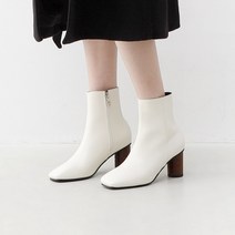 사각코 라운드 하이힐 사이드지퍼 앵클부츠(7.0cm) 1914