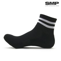 SMP스포츠 (여성용/2중바닥) 투라인 단목양말 / 스포츠 두꺼운 골프 등산 운동 헬스 런닝 쿠션 국산, 블랙