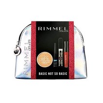Rimmel Basic Not So Basic Silver Make Up Bag Gift Set (includes Stay Matte Powder Exaggerate Waterp