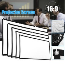 60 72 84 100 120 150 인치 심플 접이식 프로젝션 스크린 커튼 169 Uutdoor HD 프로젝터, 02 84 인치