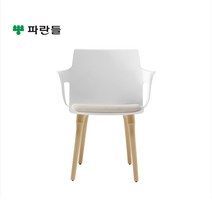 [파란들]인테리어 의자 K200 고정발, 화이트+베이지, 1개
