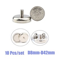 자석봉 외부 스레드 막대가있는 10 pcs 네오디뮴 자석 슈퍼 강한 냄비 회수 영구 ndfeb 후크 m3 m4 m5 m6 m8 심해 후크, knc42 d42mm