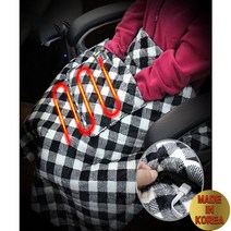 따스워 usb 휴대용 캠핑 전기 무릎 발열 온열담요, 유로체크블랙+보조배터리