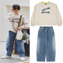 블루테일 [블루테일]AXG4TS09IV/AXG4PT01BU데님팬츠SET