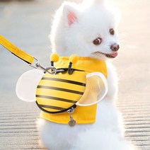 떨샵 강아지 꿀벌 하네스 소형견 찍찍이 가방하네스 줄포함, XL