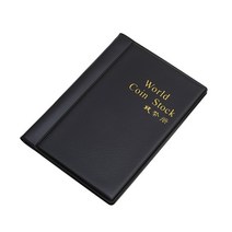 포토북 앨범 포카 포토 사진 북 수집 가죽 동전 480 조각 주머니 동전 동전 주머니 토큰 기념 동전 메달 배지 컬렉션 도서, 디블랙 120포켓