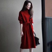 벨트 폴라 롱니트원피스 목폴라 목폴라원피스