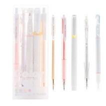 Nverou 다채로운 저널링 펜 5개 젤 펜 3개 블랙 퍼플 핑크 및 형광펜 2개 파스텔 저널링 메모를 작성하기 위한 카와이 문구류(퍼플), Orange