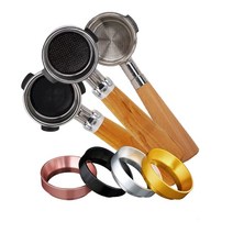 커피머신 부품 소모품 breville delonghi krups coffee bottomless portafilter dosing ring 에스프레소 깔때기 가스켓 포타필터, 자석이 있는 은, 58mm