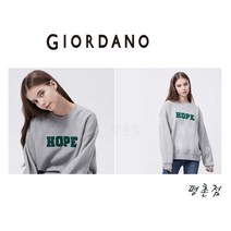 지오다노_평촌_ [여성] 베이직한 컬러 트렌디한 그레픽 디테일 기모 스웨트셔츠_ 