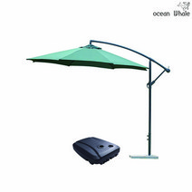 Ocean Whale 초대형 가든 원형 파라솔 + 물통 받침대 세트, 네이비+물통 받침대