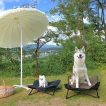 강아지 캠핑의자 해먹 침대 대형견 애견, L, 브라운