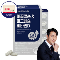 뉴트리원 흡수빠른 어골칼슘 칼슘 마그네슘 비타민D 아연 활력환 기획세트, 60정, 1박스