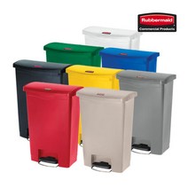 [러버메이드]슬림짐 이동식 페달 대형 휴지통/분리수거함 90L, 단품