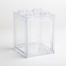 여러 가지 빛깔의 수족관 쌓기 가능한 빌딩 블록 생태 미니 물고기 탱크 작은 파충류 애완 동물 상자 홈 티