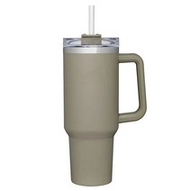 1200ml 대용량 손잡이 텀블러 보온보냉 빨대 콜드컵, 회색