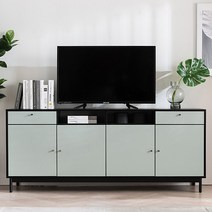 [에몬스홈] 휴이 다용도 높은 거실수납장 1800, 색상:크림아이보리