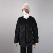 에델 앤더슨 리얼 농장 토끼 모피 코트 여성 스트라이프 자켓 럭셔리 파카 웨딩 68cm 모피 자켓 여성 겨울