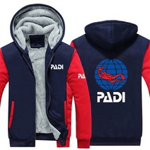 남자 바람막이 자켓 스쿠버 드라이버 Padi 프린트 남성용 겨울 양모 보온 후드 스웨터 캐주얼 슬림 두꺼운 따뜻한 윈드브레이커 재킷 후드 코트