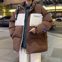 남자 패딩 겨울 야상 다운 패딩 덧댐 패치워크 패딩 점퍼