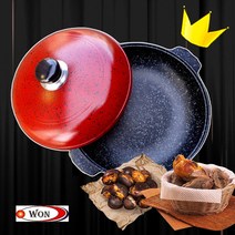 원효 요술팬 고구마냄비 물이 필요없는 직화 군고구마팬 군고구마냄비 26cm 28cm 30cm 무수분냄비, 1개