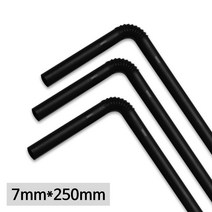 일회용 카페 커피 7mm * 250mm 자바라 블랙 롱 빨대 스트로우 1박스 8000개, 7 블랙 롱 자바라빨대 1박스 8000개