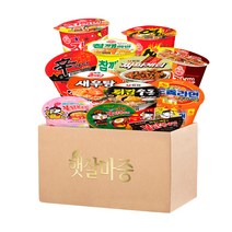 [햇살마중] 오뚜기 농심 삼양 큰사발 컵라면 12종 (진라면매운맛+참깨라면+진짬뽕+신라면+짜파게티+튀김우동+새우탕+삼양라면+불닭볶음면+까르보불닭볶음면+짜장불닭+열라면) 각 1개씩, 1세트