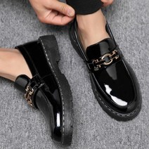 ¶⊙핫딜_A+ 남성 로퍼 유광 골드장식 남자신발 단화 패션 캐주얼구두 (mEm!*)