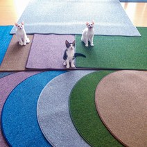 펫스트샵 고양이 평판형 스크래쳐 카페트 원형 지름 100cm, 진그레이, 1개